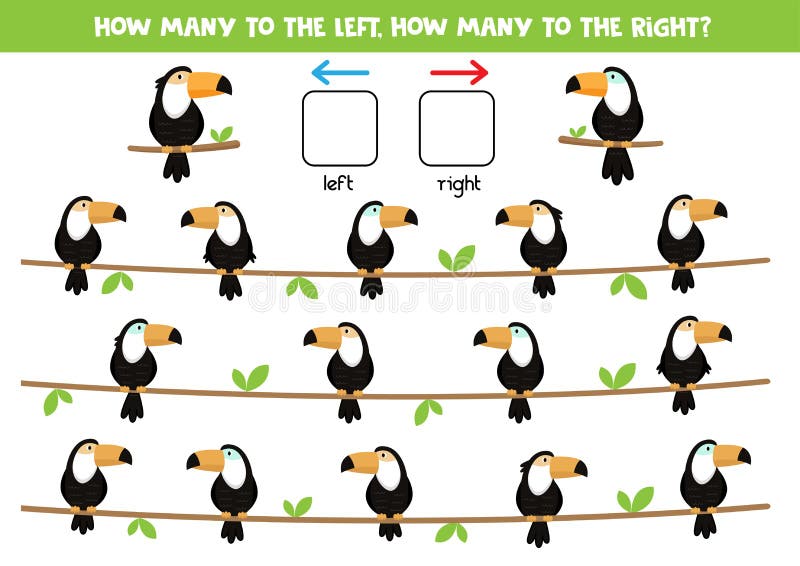 Spatial Orientation for Kids. Left and Right. Cute Carton Toucans Stock Vector - Illustration of cartoon, feather: 175123903 Spatial Orientation for Kids. Left and Right. Cute Carton Toucans Stock Vector - Illustration of cartoon, feather: 175123903