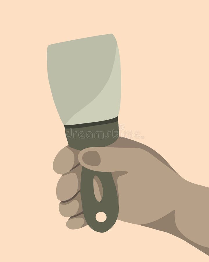 Spatula in human hand. stock vector. Illustration of isolated 271553077