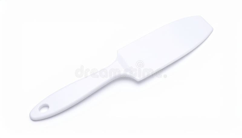 Spatulă de bucătărie din plastic alb izolată stock illustration