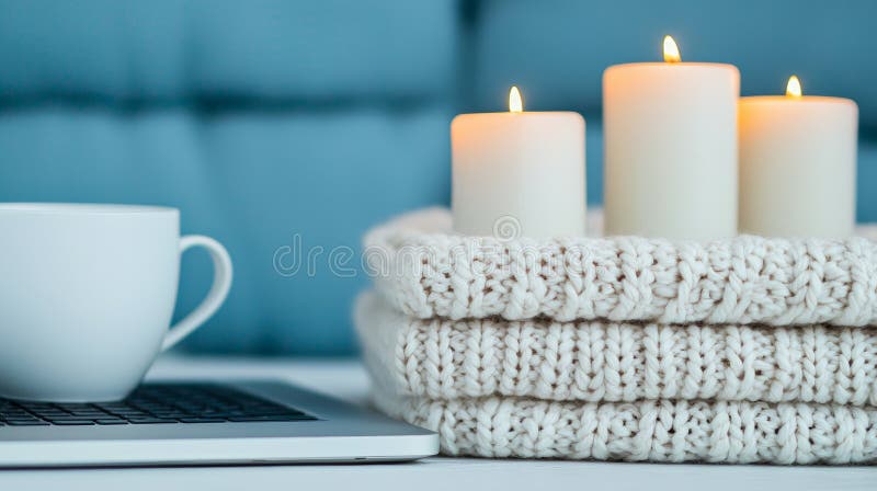 Spazio di lavoro confortevole per la registrazione podcast con illuminazione e atmosfera rilassante illustrazione vettoriale