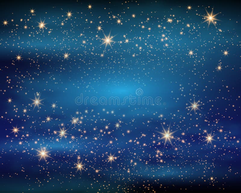 Spazio magico Infinito leggiadramente della polvere Priorità bassa astratta dell'universo Gog blu e stelle brillanti Illustrazion