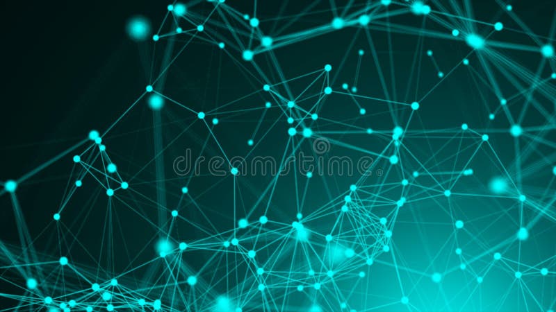 Spazio poligonale astratto con i poligoni bassi Fondo con i punti e le linee di collegamento Struttura del collegamento 3d rendon royalty illustrazione gratis