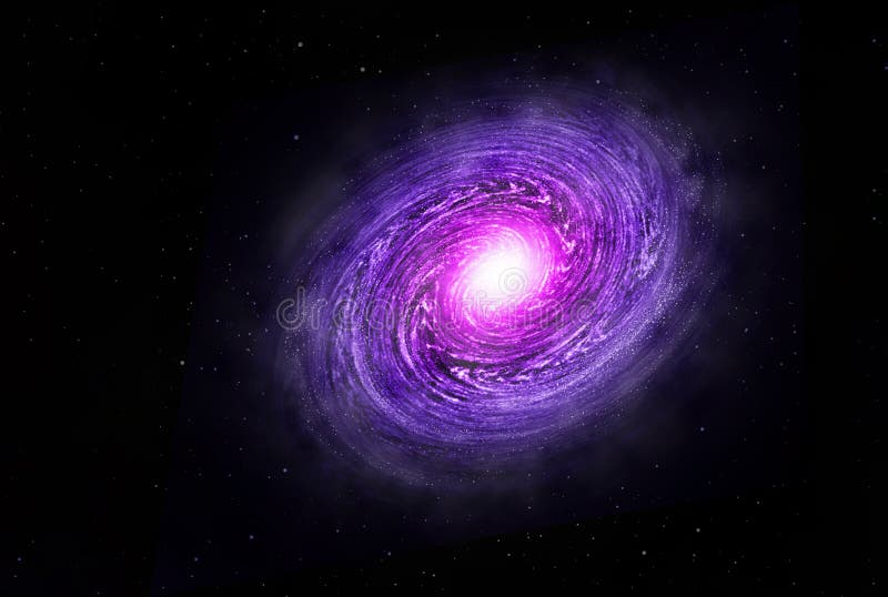 Spațiu galaxiei spirale cu stele strălucitoare ilustrate. fundal abstract astronomic royalty free stock photography