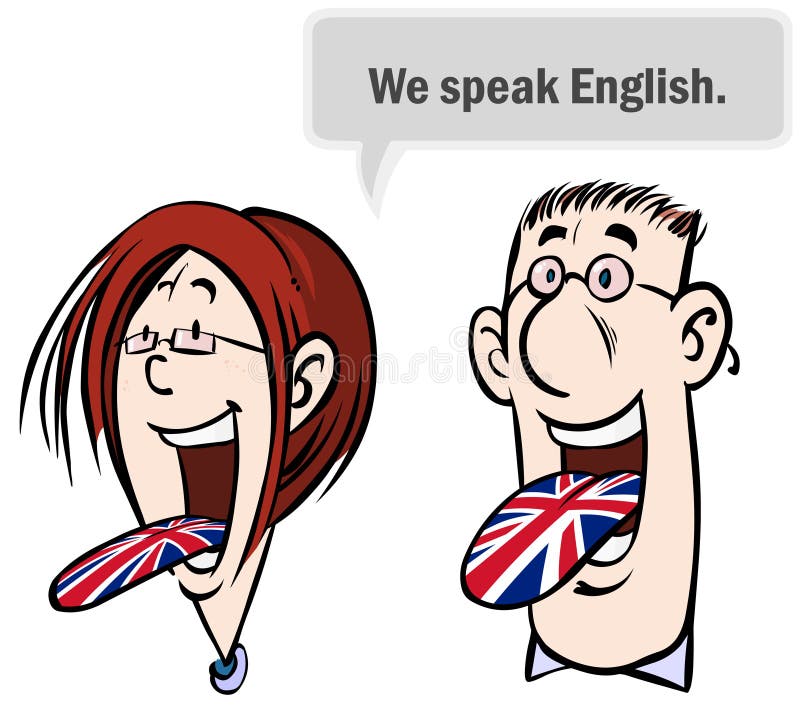We speak English. stock illustration. Illustration of translation