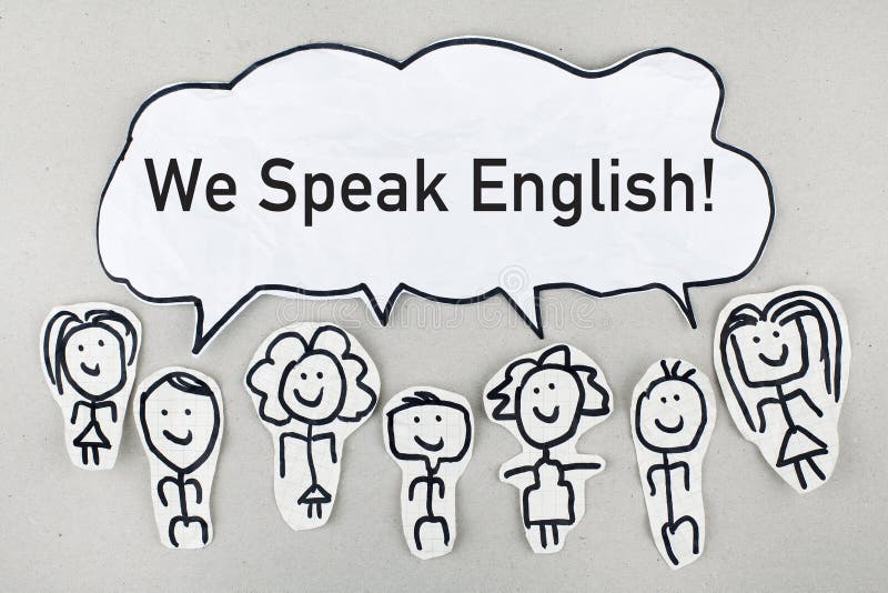 We Speak English / Communication Speaking Concept Stock Image - Image