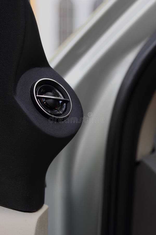 Speaker in car on door stock photo. Image of music, play 55816864