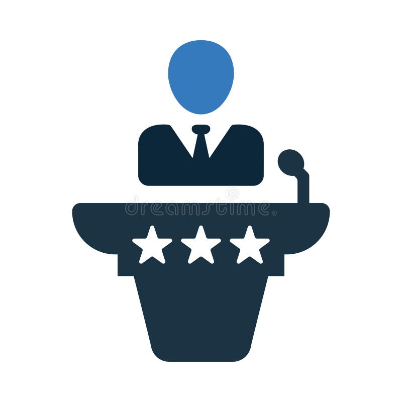 Speaker at Conference Table. Speaking Politician with Microphone, Press