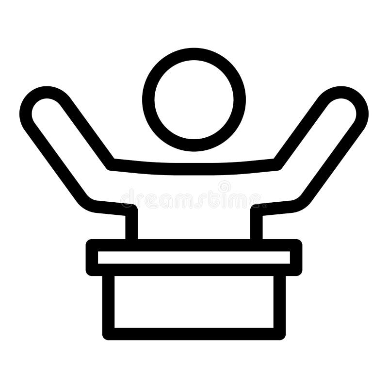 Speaker debate icon outline vector. Speach public vector illustration