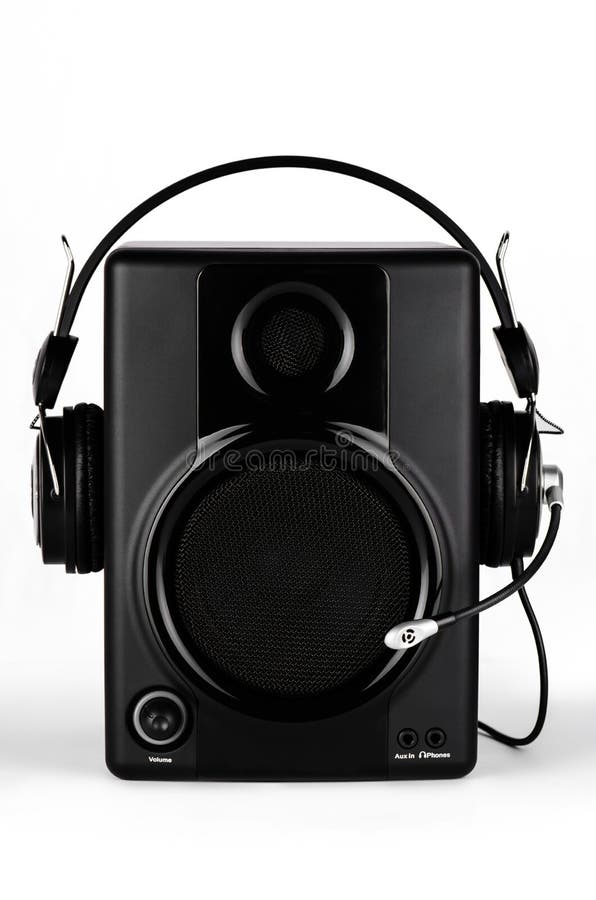 Speakers and microphone stock image. Image of equipment 57745769