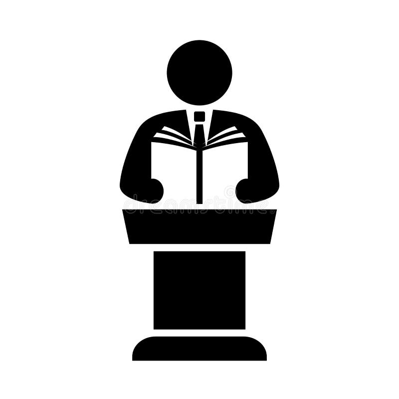 Speaker and podium vector icon royalty free illustration Speaker and podium vector icon royalty free illustration