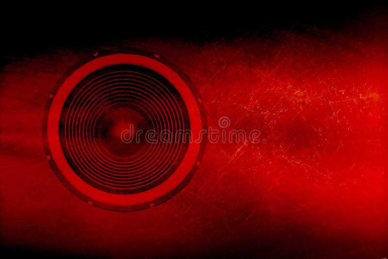 Speaker on a red grunge background