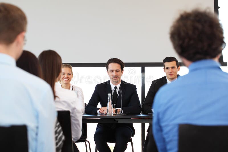 Speakers at Business Meeting Stock Image Image of room, businessman
