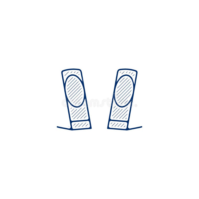 Speakers Line Icon. Speakers Linear Hand Drawn Pen Style Line Icon