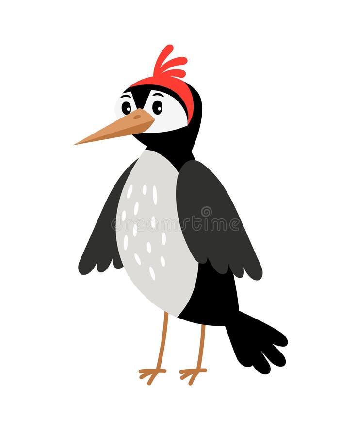 Spechtkarikaturvogel stock abbildung Spechtkarikaturvogel stock abbildung