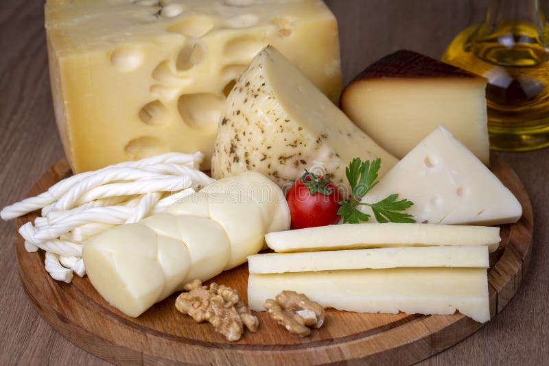 Special Cheese Varieties, Various Cheeses from Turkish Cuisine Stock