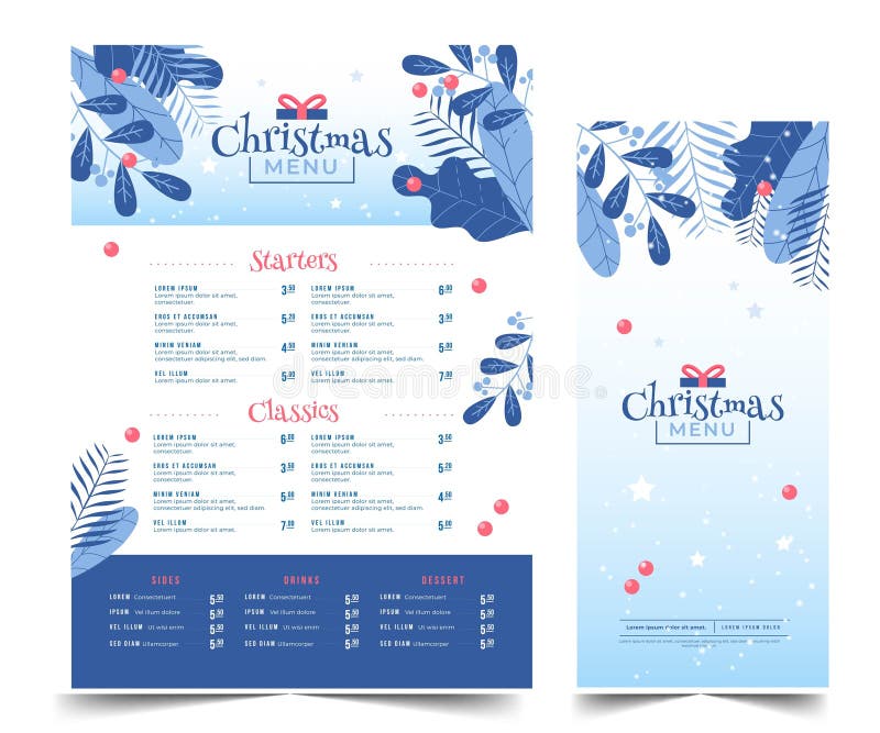 Special Christmas Festive Menu Design Template Stock Vector Special Christmas Festive Menu Design Template Stock Vector
