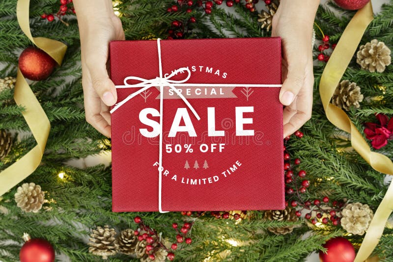 Special 50 Christmas sale sign mockup