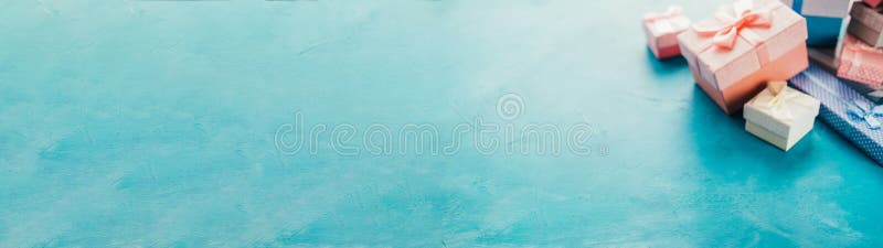 Special day surprise jewelry gift boxes aqua blue stock photos Special day surprise jewelry gift boxes aqua blue stock photos
