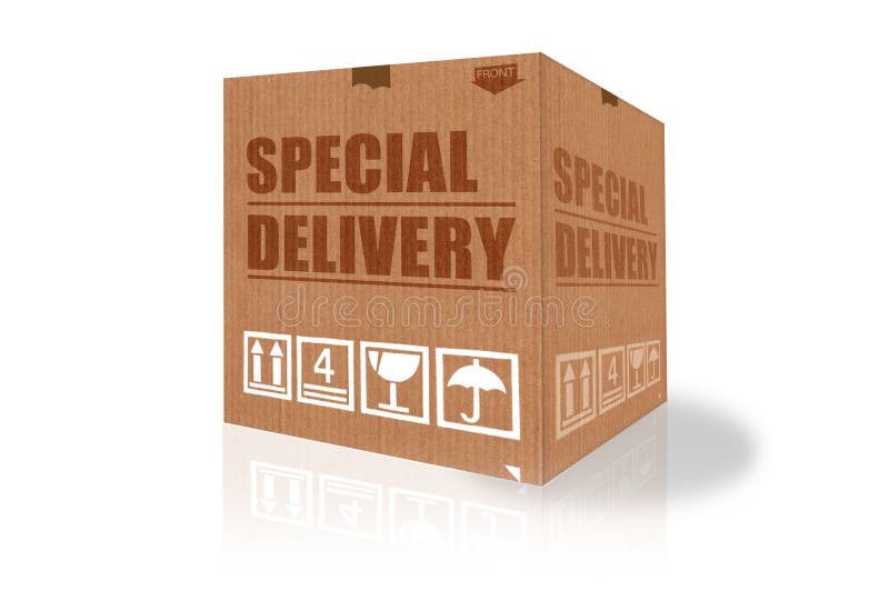 Special Delivery Cardboard Box Stock Image Image of container