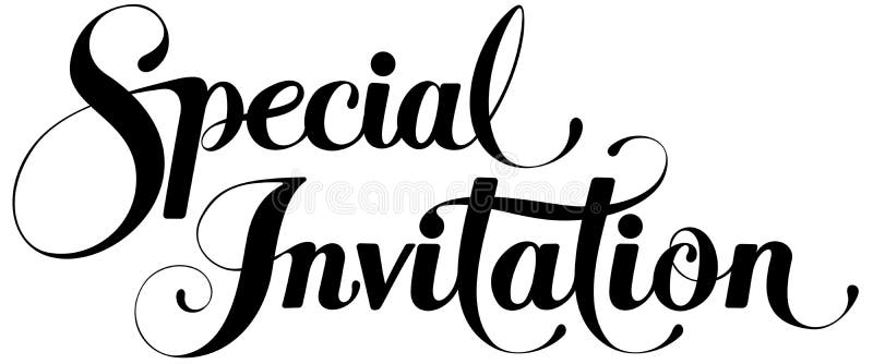 Special Invitation - Custom Calligraphy Text Stock Vector