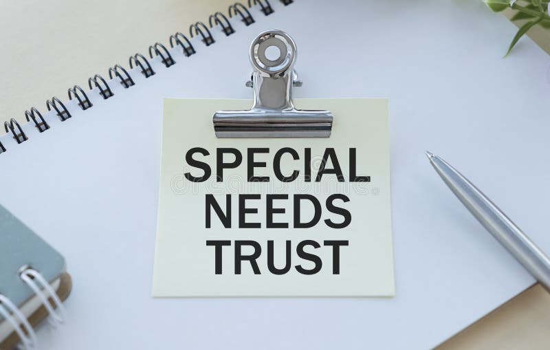 Special needs trust is shown on the photo using the text.  royalty free stock photography