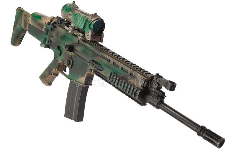 Special Operations Forces Combat Assault Rifle Isolated Stock Image