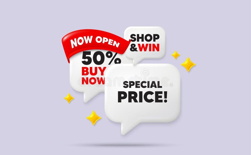Special price symbol. Sale sign. Ribbon speech bubbles. Vector stock illustration