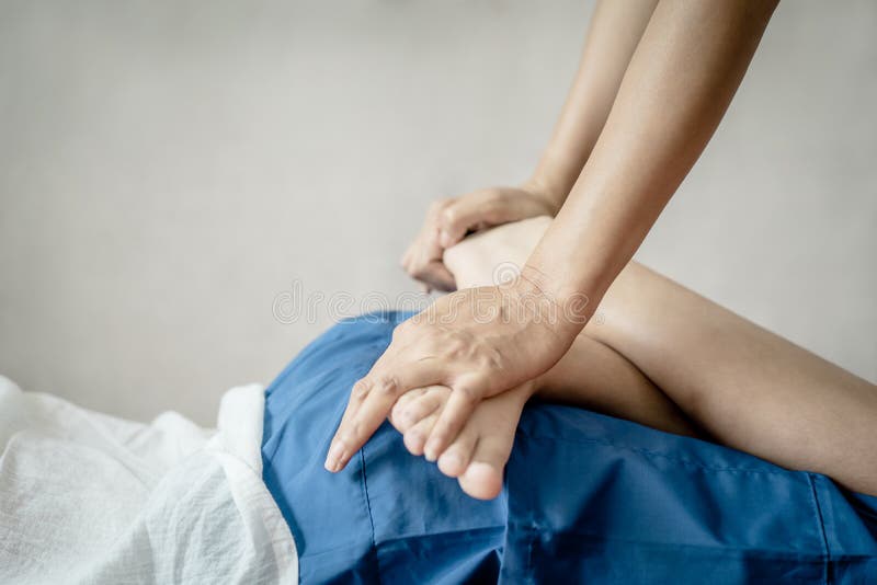 Special Thai Leg Massage Positioning In Thai Spa Closed Up Stock Photo