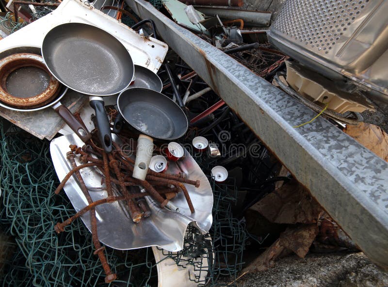 Special Waste Dump with Old Rusty Iron Pieces Stock Image Image of