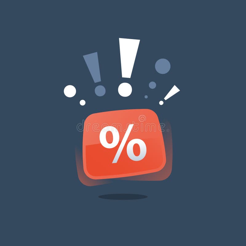Speciale aanbiedingaankondiging, grote verkoop, de rode knoop van het percentageteken, kortingsopslag, de lage prijs van de seizo vector illustratie Speciale aanbiedingaankondiging, grote verkoop, de rode knoop van het percentageteken, kortingsopslag, de lage prijs van de seizo vector illustratie