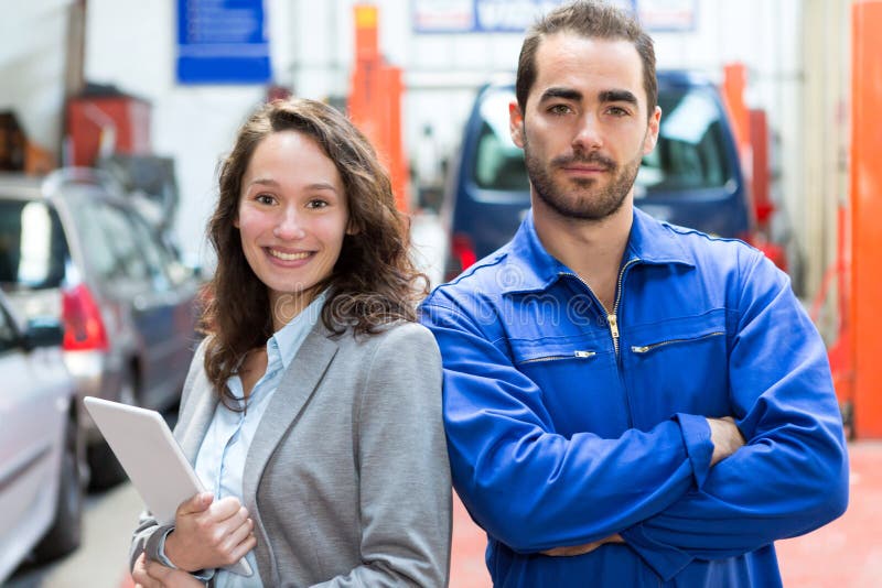 Specialist Expert and Mechanic at the Garage Stock Image Image of tablet, insurance 68871013