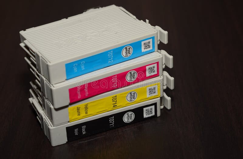 Specialist Repairs the Printer Cartridge Closeup Ink Editorial Stock