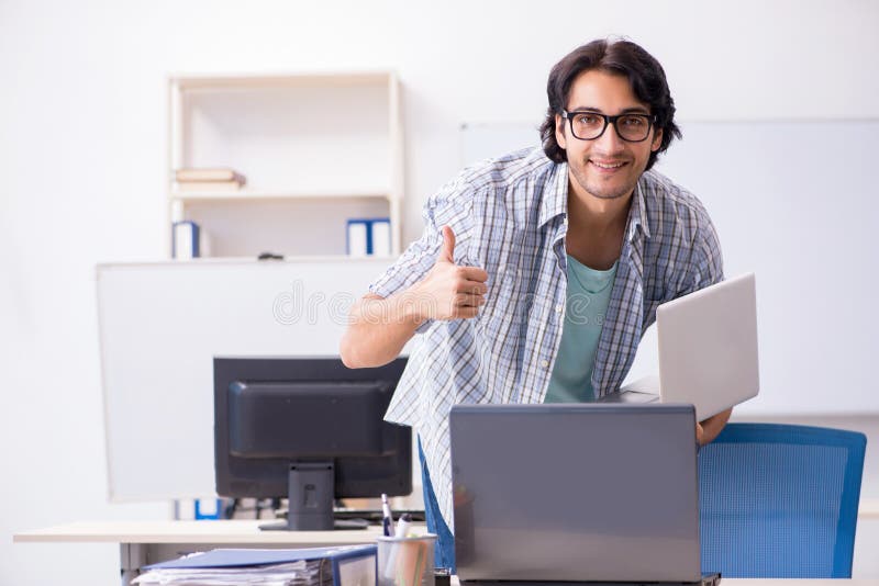 The it specialist working in the office stock image