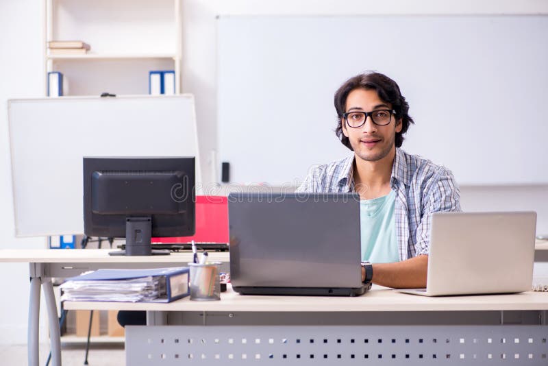 The it specialist working in the office stock photo