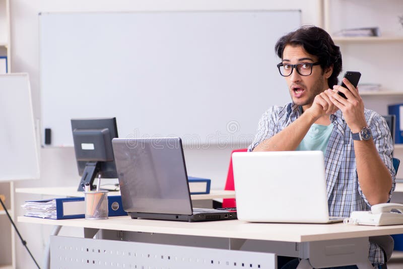 The it specialist working in the office royalty free stock photography