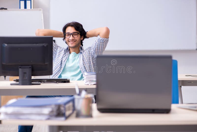 The it specialist working in the office stock image