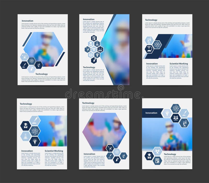 Specialiști în broșură pentru firme vectoriale în conceptul de laborator într-un format4. stock illustration