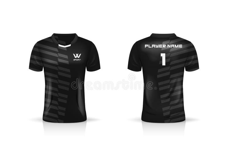 Blue Football Jersey Clipart Vector, Black Esport Jersey Design