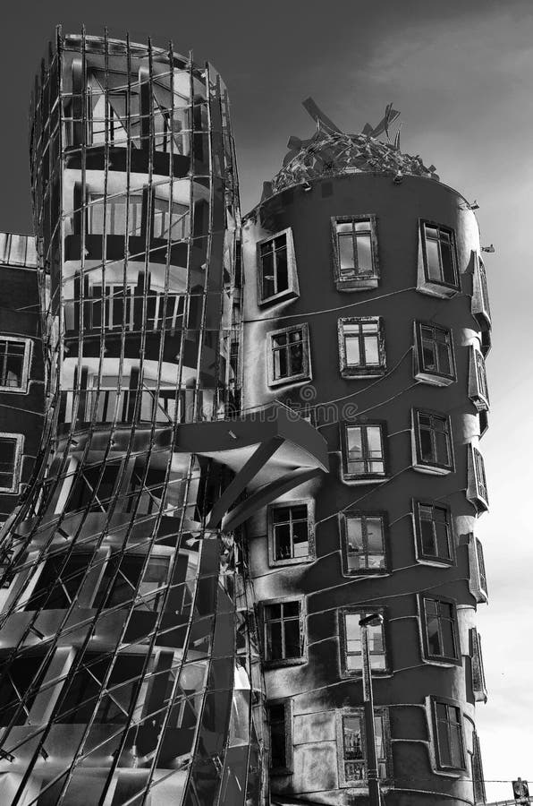 Specificera av danshuset, i Prague fotografering för bildbyråer