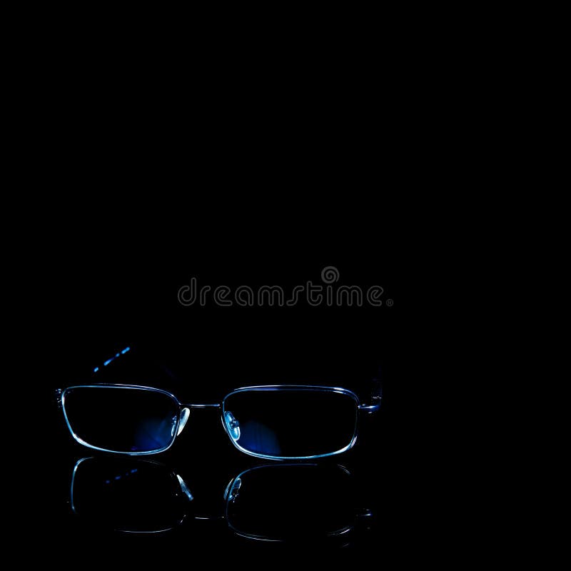 Spectacles studio isolated on a black