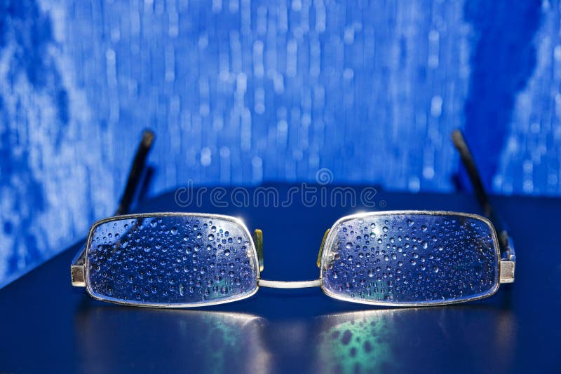 Spectacles of Water Droplets on the Glasses Stock Image Image of