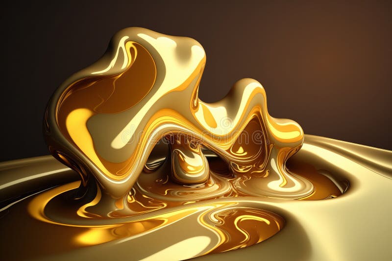 Premium Photo  Abstract glistening golden solid liquid waves like