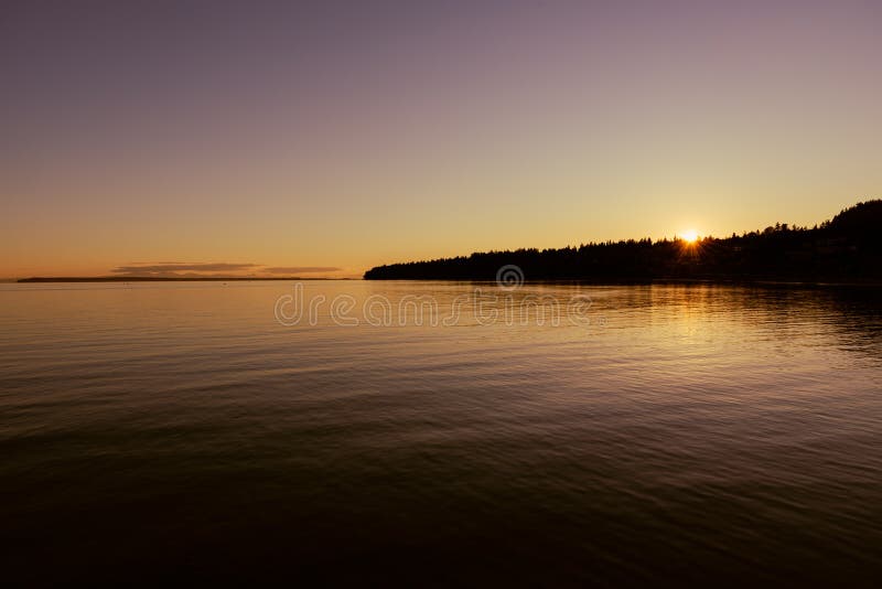 Spectacular Sunset in Vancouver Bay Stock Photo Image of shore, british 268163214