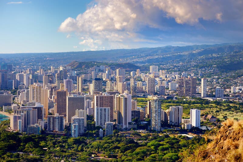 Spectacular view of Honolulu city, Oahu royalty free stock photos Spectacular view of Honolulu city, Oahu royalty free stock photos