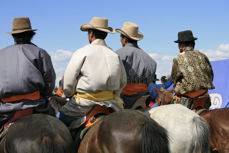 Spectators at Naadam, Karakorum, Mongolia. royalty free stock photos Spectators at Naadam, Karakorum, Mongolia. royalty free stock photos