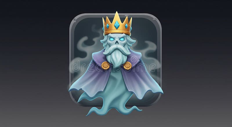 Spectral King: A Stylized Ghostly Monarch in Regal Attire royalty free stock images