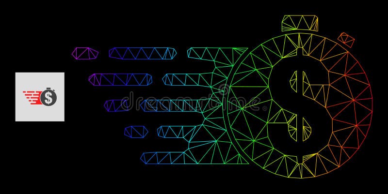 Spectrum Gradiented Polygonal Net Credit Meter Icon vector illustration