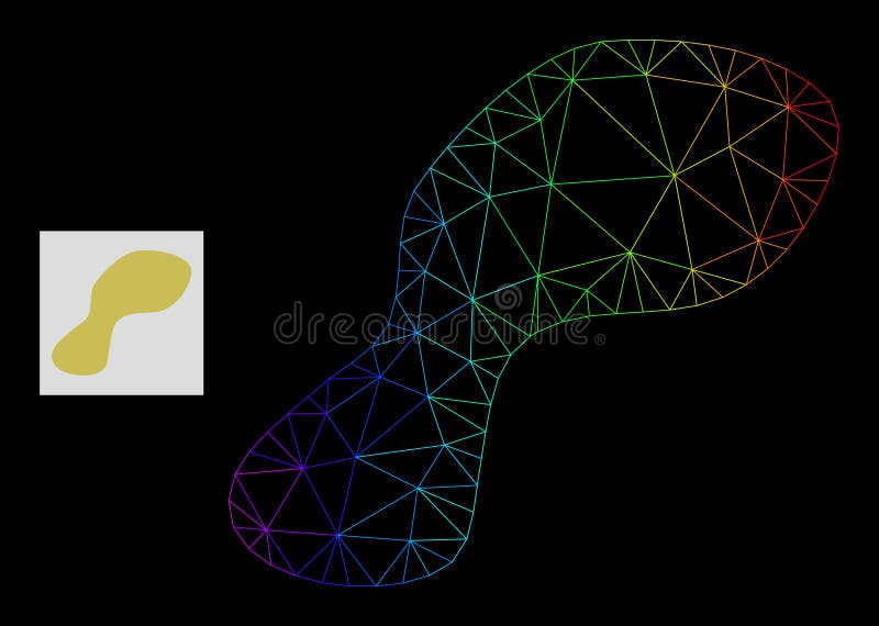 Spectrum Gradiented Polygonal Network Spot Icon stock illustration