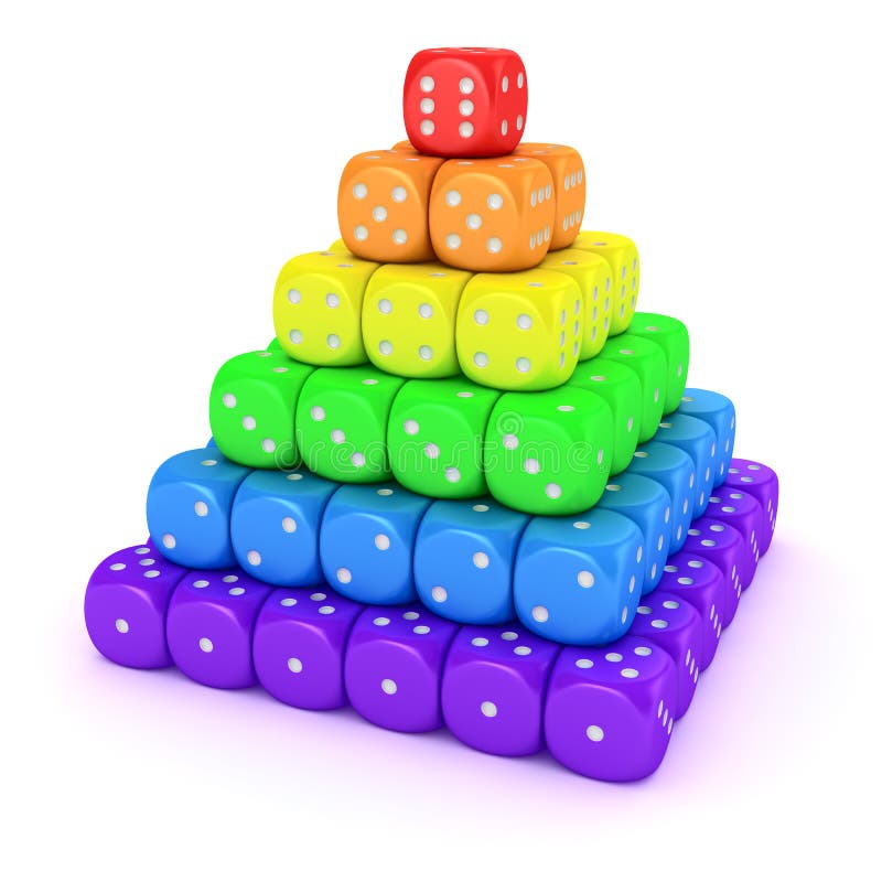 Pyramid of dice stock illustration. Illustration of counting 4876713