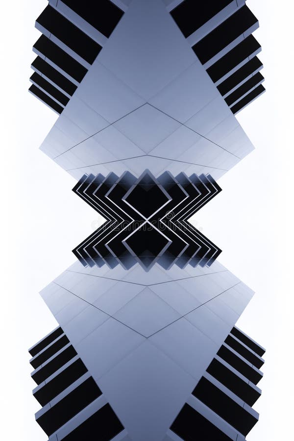 Speculare futuristico costruendo un retroterra astratto ad alta tecnologia. fotografia stock libera da diritti